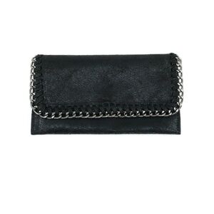 Chic Black Chain-Embellished Wallet